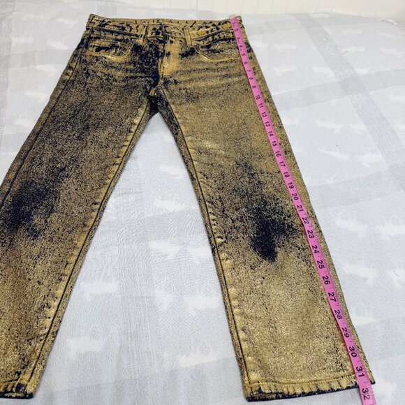 R13 Boy Straight Jeans Size 25 – Stretch Gold Indigo, Mid-Rise Cropped Straight - Picture 7 of 13
